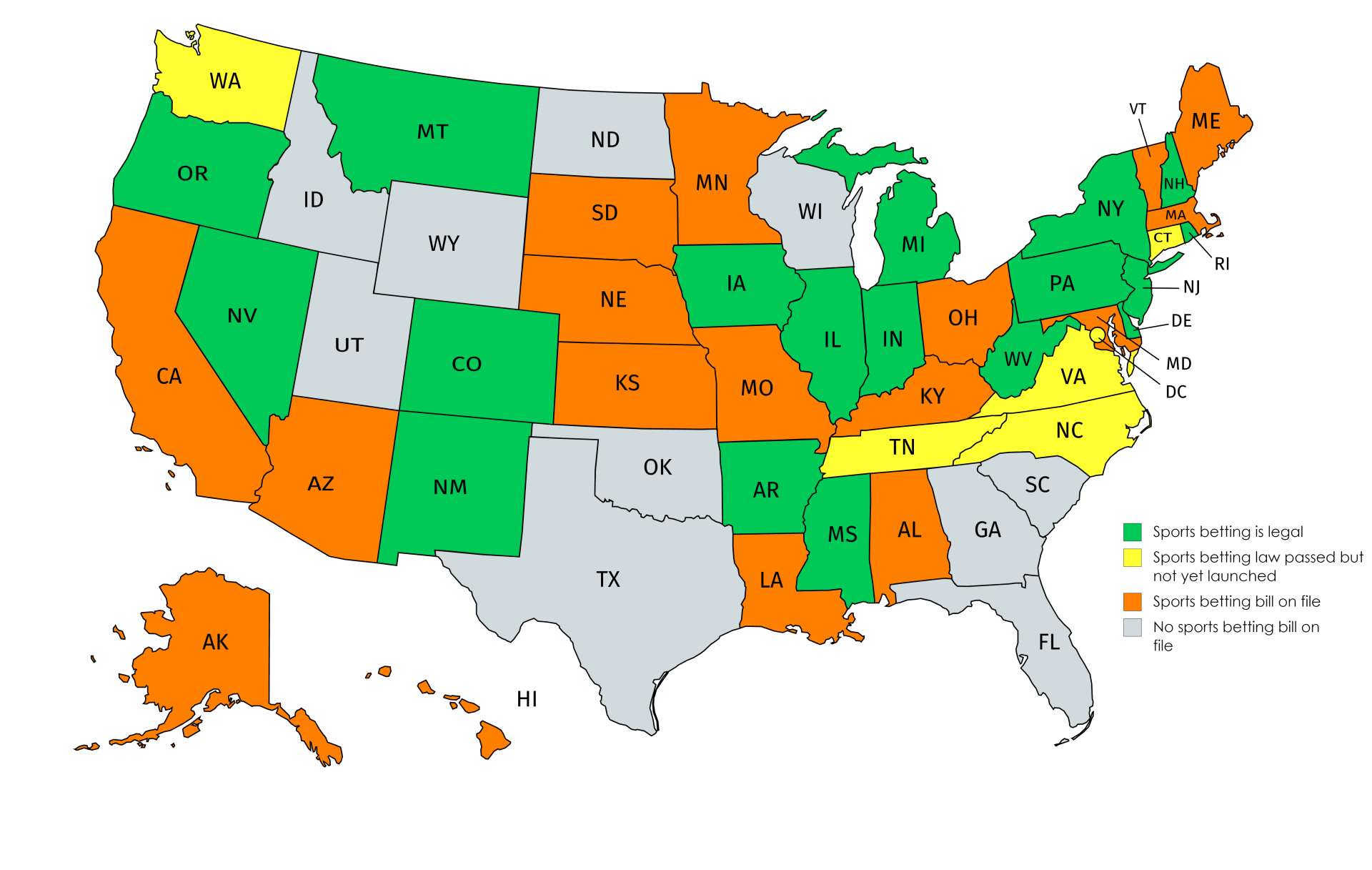 Gambling Legislation by State in the US and Canada | Recent Slot ...