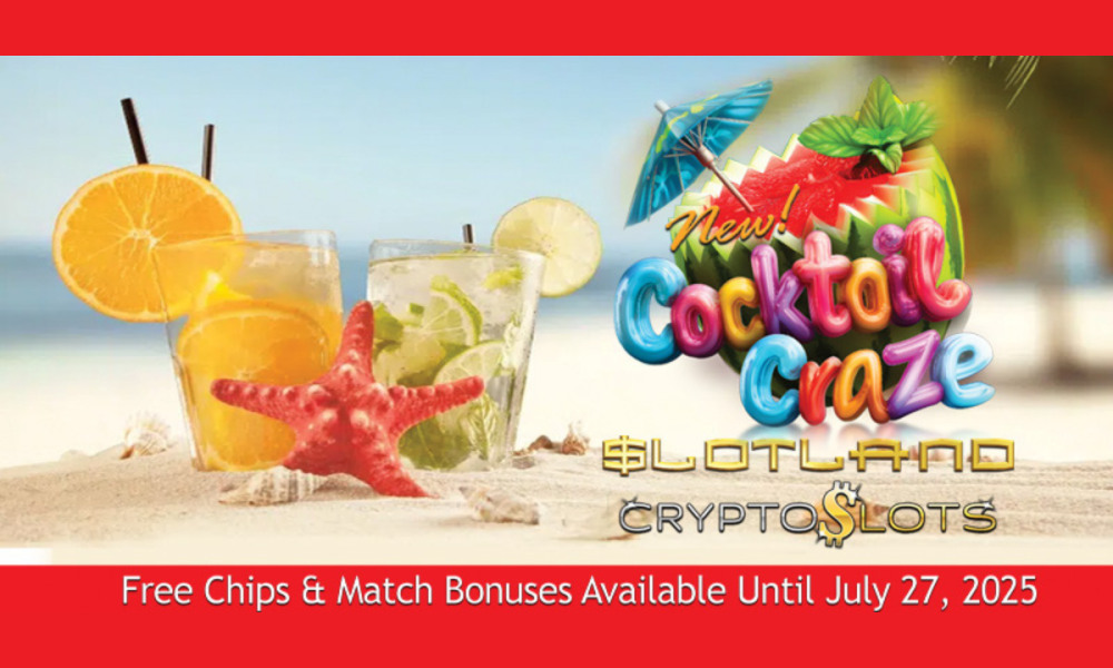 slotland-&-cryptoslots-shake-up-summer-with-new-tropical-themed-slot:-cocktail-craze