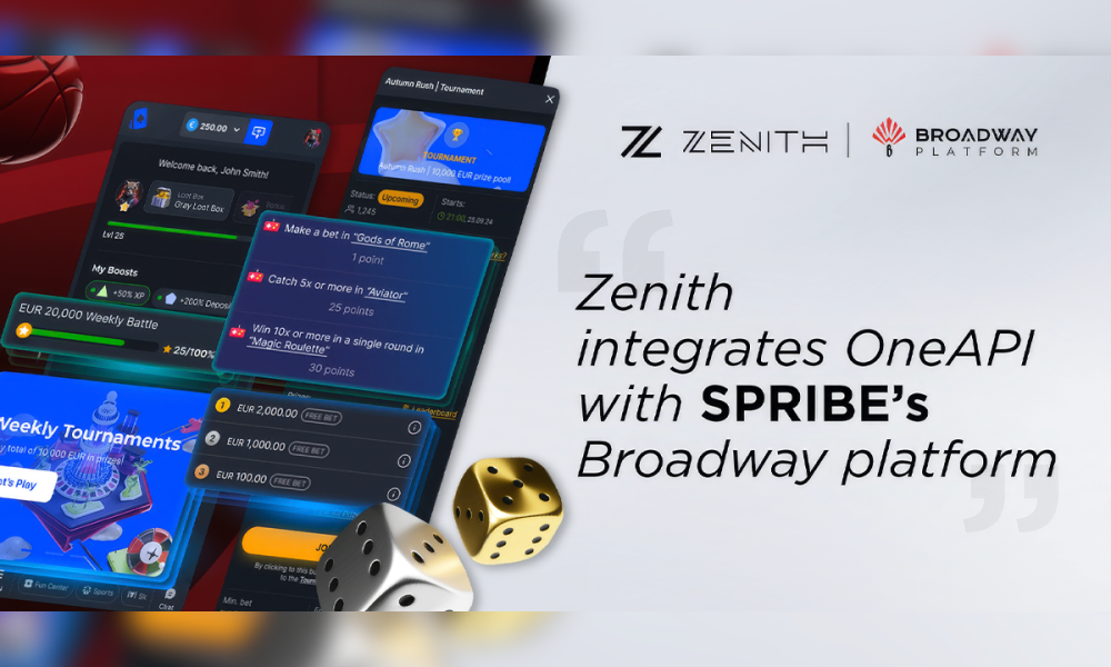 zenith-integrates oneapi with-spribe’s-broadway-platform-to-expand-content-reach