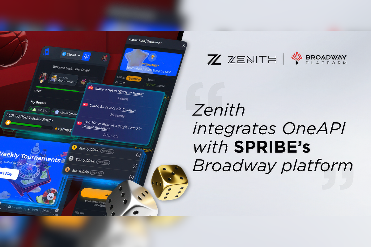 zenith-integrates oneapi with-spribe’s-broadway-platform-to-expand-content-reach
