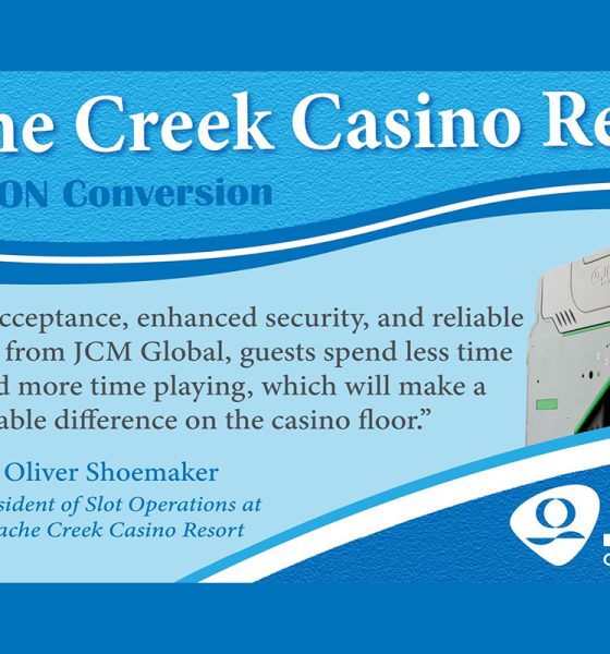 jcm-global-completes-bill-validator-upgrade-at-cache-creek-casino-resort
