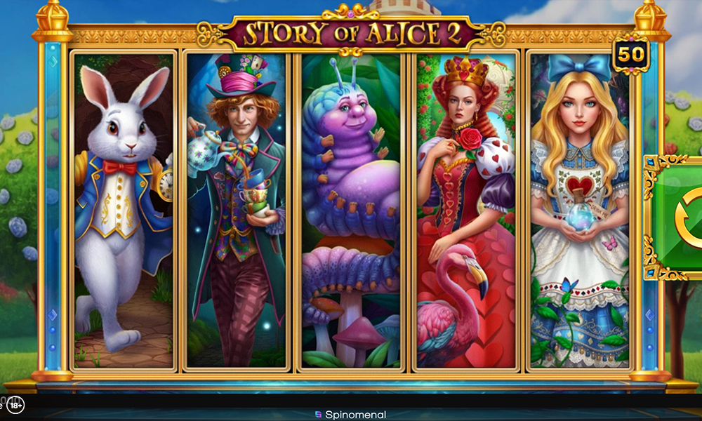 spinomenal-releases-story-of-alice-2-slot-with-four-stage-free-spins-journey